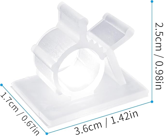 Viaky 30 Pcs Clear Cable Clips Self Adhesive Backed Nylon Adjustable Wire - Image 2