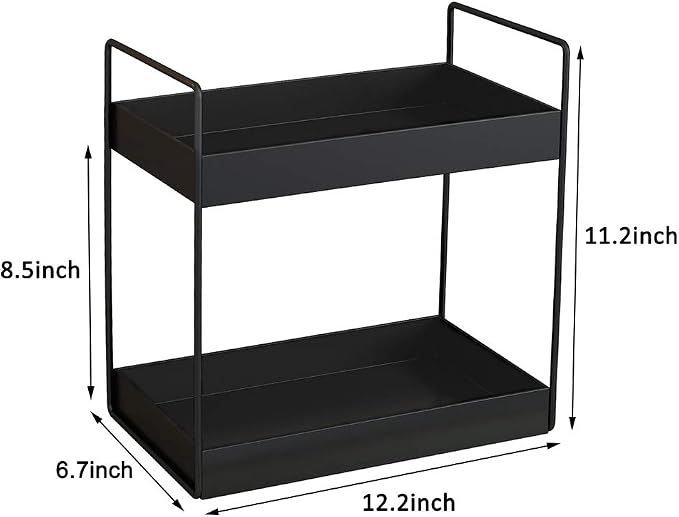 2 Tier Bathroom Counter Organizer, Vanity Storage Shelf, Stores Cosmetics - Image 7
