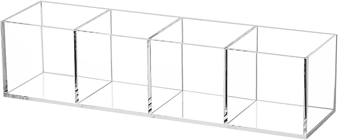 dedoot Acrylic Drawer Organizer 4-Section Clear Plastic Makeup Organizer by dedoot