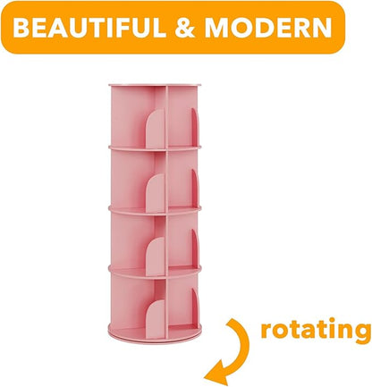 SpaceAid 4 Tier Rotating Bookshelf Tower, Spinning Bookcase Lazy Susan - Image 7