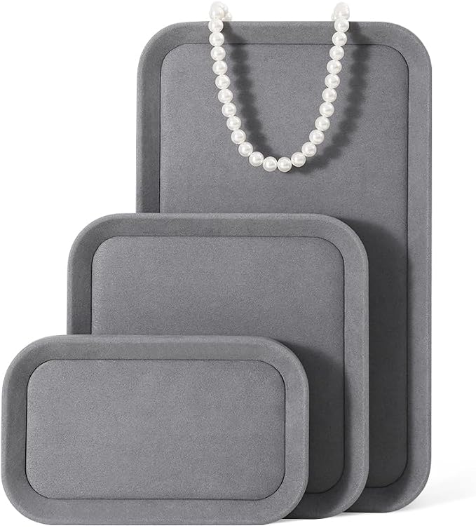 Jewelry Display, Yinbeini Microfiber Valet Tray, Luxury Jewelry Drawer Organizer - Image 4