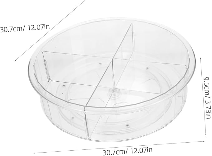 Rotating Spice Rack and Makeup Organizer Transparent Storage Tray - Image 2