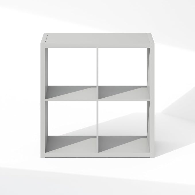 Furinno Cubic Extra Thick 4-Cube Closet Organizers and Storage, Light Grey | - Image 8