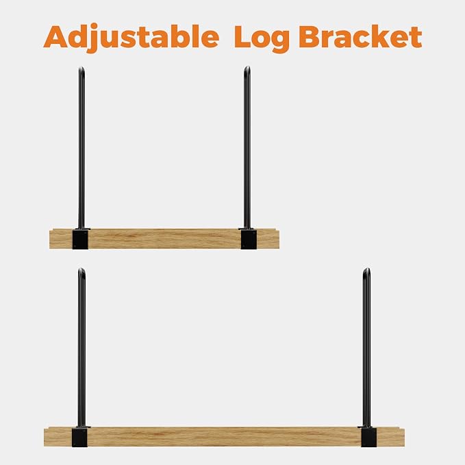 DOEWORKS Heavy Duty Firewood Racks Adjustable Length Log Bracket Rack Holder - Image 4