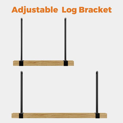 DOEWORKS Heavy Duty Firewood Racks Adjustable Length Log Bracket Rack Holder - Image 4
