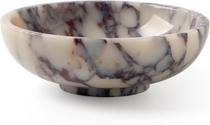 Luxury Natural Marble Decorative Bowl – Medium 7-Inch Calacatta Viola Marble by Uniquetexturesthatnevergo