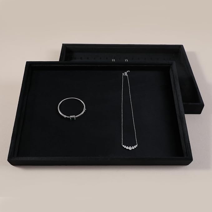Velvet Stackable Jewelry Display Flat Tray - Image 5