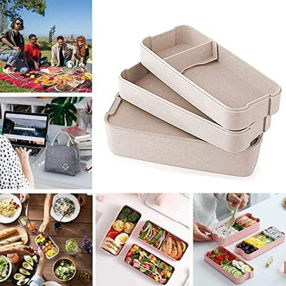 Rarapop 2 Pack Stackable Bento Box Japanese Lunch Box Kit - Image 4