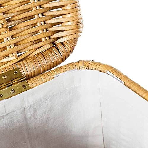 The Basket Lady 3-Compartment Wicker Laundry Sorter Hamper, 30 in L x 15 in W x - Image 3