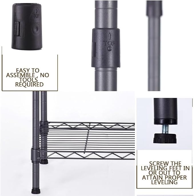 FOXHOLE 3-Tier Wire Shelving Rack, Heavy Duty Metal Storage Shelf Unit - Image 5