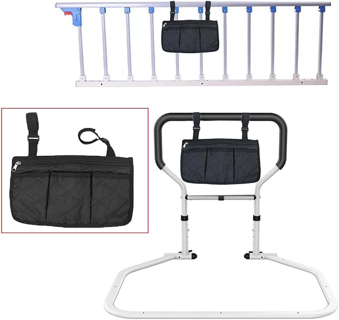 Bed Rails Bag with Cup Holder Phone Pouch 4 Pocket Storage Organizer Bag - Image 4