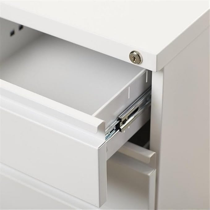 Pemberly Row 3 Drawers 27.75" Vertical White Metal Filing Cabinet Lockable - Image 9