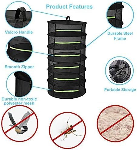 Herb Drying Rack Hanging 6 Layer, 2ft Collapsible Herb Dryer Mesh - Image 4