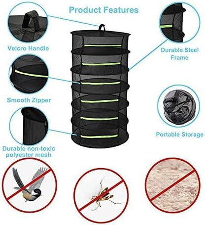 Herb Drying Rack Hanging 6 Layer, 2ft Collapsible Herb Dryer Mesh - Image 4