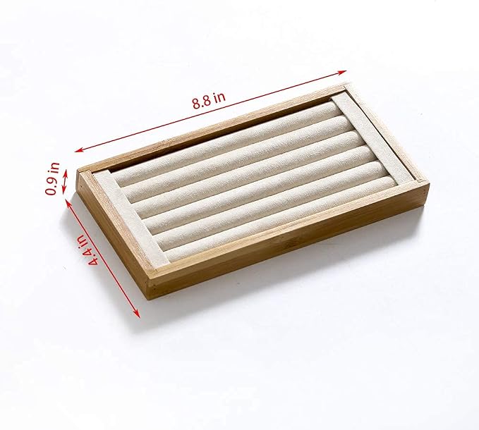 Coward Bamboo Ring Display Holder Jewelry Storage Tray Organizer Ring Stand - Image 6
