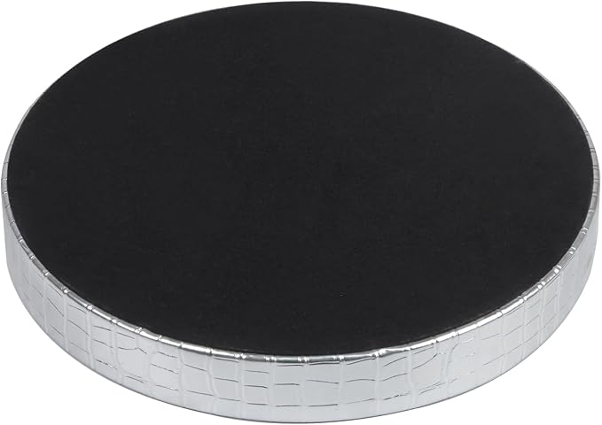 HofferRuffer Faux Leather Round Serving Tray, Vegan Croco Leather Decorative - Image 8