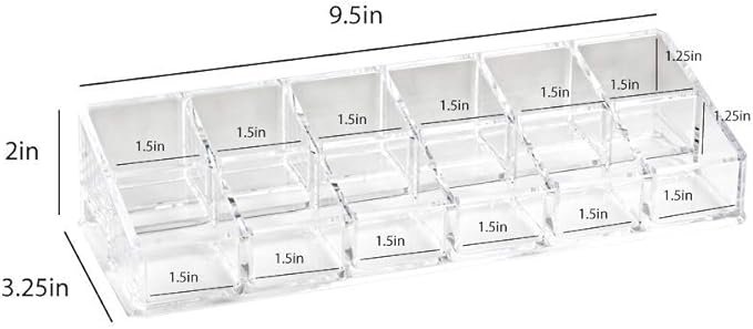 Isaac Jacobs Clear Acrylic 12 Compartment Nail Polish Holder, Organizer - Image 2