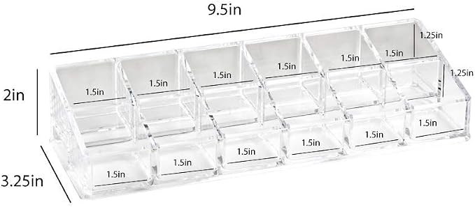 Isaac Jacobs Clear Acrylic 12 Compartment Nail Polish Holder, Organizer - Image 2