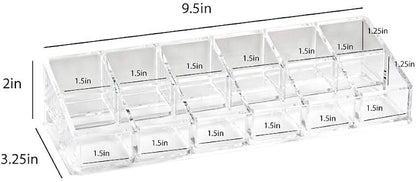 Isaac Jacobs Clear Acrylic 12 Compartment Nail Polish Holder, Organizer - Image 2