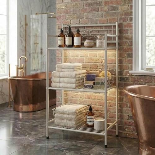 Bath Bliss Satin 3 Tier Storage Shelf Nickel | Dimensions: 17.3"x 10.6"x 35.8" - Image 4