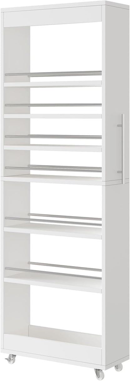 Tribesigns 73" Tall Slim Storage Cart on Wheels, 7-Tier Narrow Pantry Cabinet - Image 9