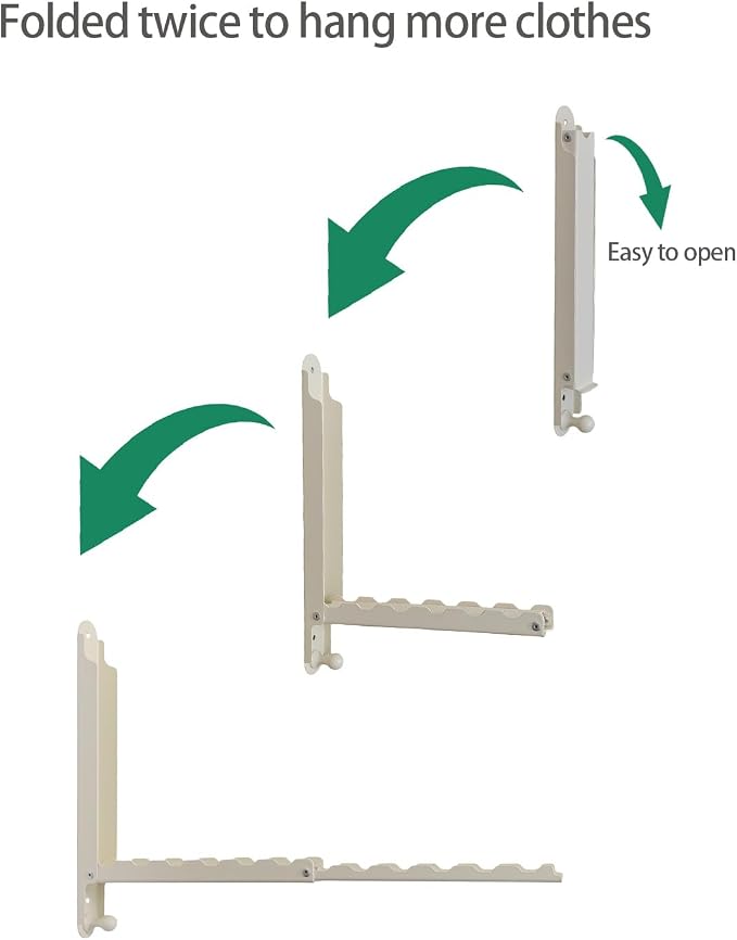 Foldable Clothes Drying Rack Heavy Duty Wall Mounted 2 Pack - Image 6