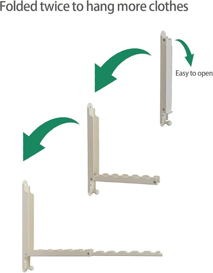 Foldable Clothes Drying Rack Heavy Duty Wall Mounted 2 Pack - Image 6