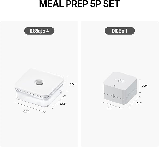 VAKUEN Premium Airtight Food Storage Container. Meal Prep 0.85qt 5pc/Set. 4pcs - Image 2