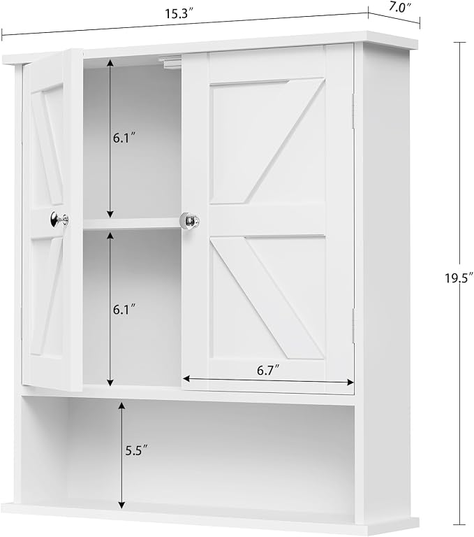 Bathroom Wall Cabinet, Over The Toilet Space Saver Storage - Image 3