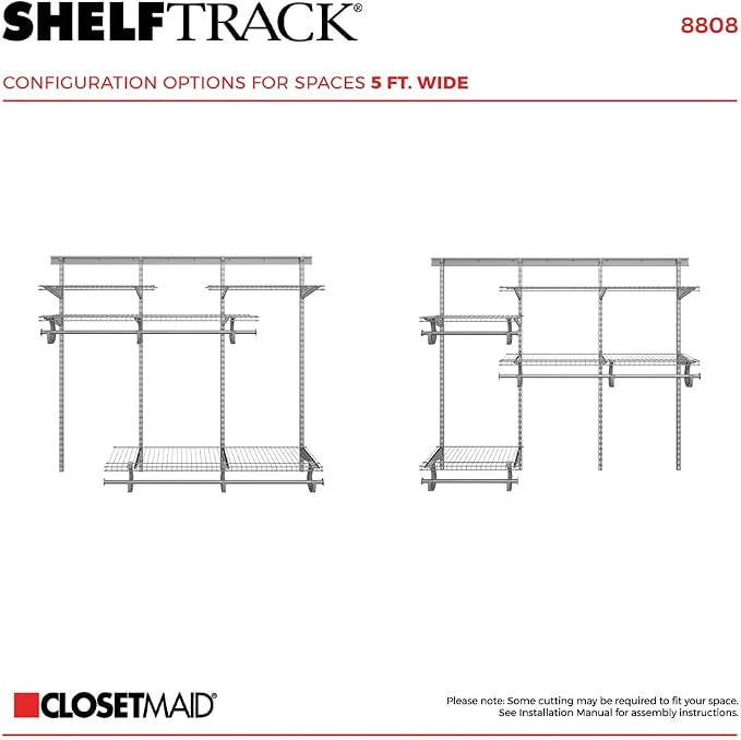 ClosetMaid ShelfTrack Wire Closet Organizer System, Adjustable from 4 to 6 Ft. - Image 5