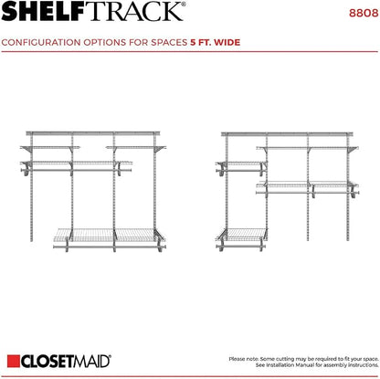 ClosetMaid ShelfTrack Wire Closet Organizer System, Adjustable from 4 to 6 Ft. - Image 5