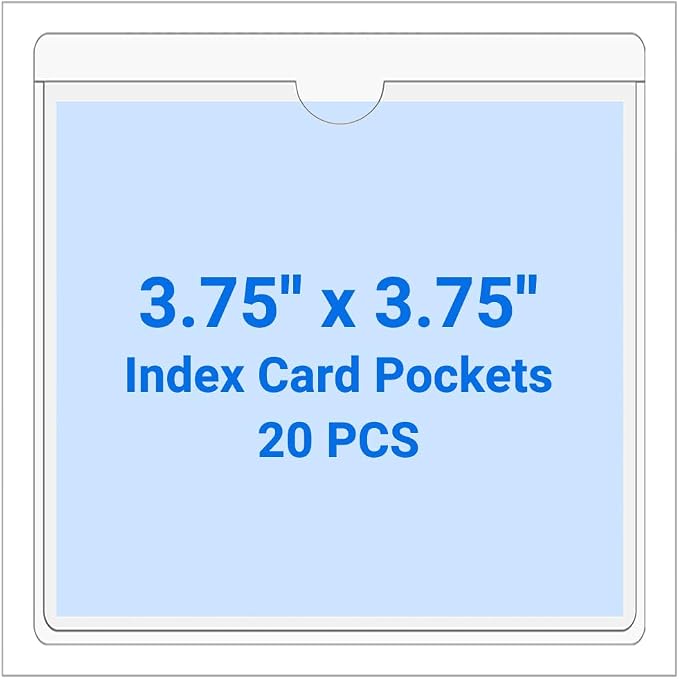 20 PCS Clear Self Adhesive Plastic Label Pockets, Top Loading Business & by Kvatr-X