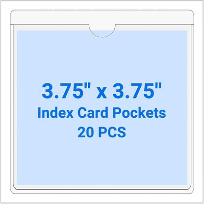 20 PCS Clear Self Adhesive Plastic Label Pockets, Top Loading Business & by Kvatr-X