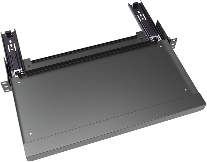 JINGCHENGMEI 1U Keyboard Tray 8" Deep -Universal 19" Rack Mount Sliding Shelf - Image 3