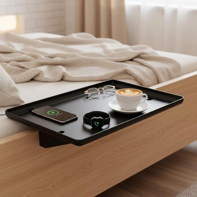 Bedside Shelf for Dorm Bunk Bed, Clip Nightstand Shelf Floating Bed Side Table by Unknown