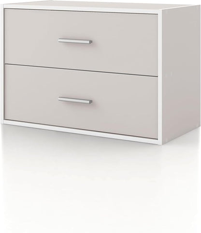 Homes: Inside + Out Apexa 2-Drawer Wooden Stackable Storage Drawers, Small Food by HOMESInsideOut