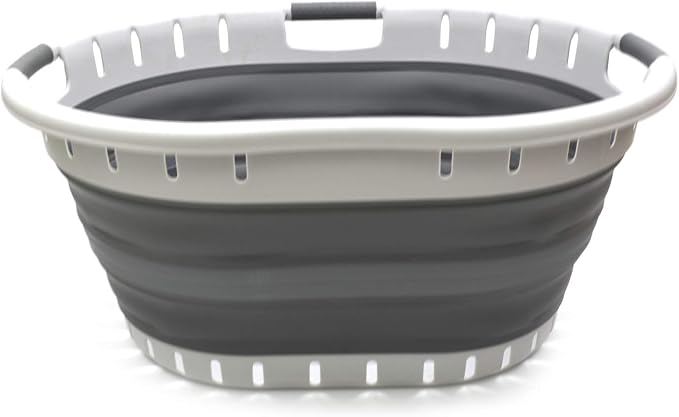 SAMMART 57L Collapsible 3-Handled Plastic Laundry Basket - Image 3