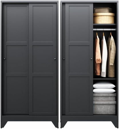 Letaya Armoire Wardrobe Closet, Narrow Slim Coat Closet Cabinet by LetayaMetalCabinets