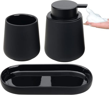 Black Bathroom Accessories Set 3 pcs by BosilunLife
