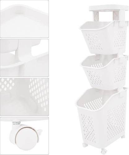3 Tier Laundry Basket Holder, Utility Laundry Basket - Image 5