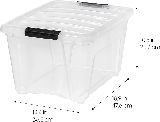 IRIS USA 32 Qt Stackable Plastic Storage Bins - Image 2