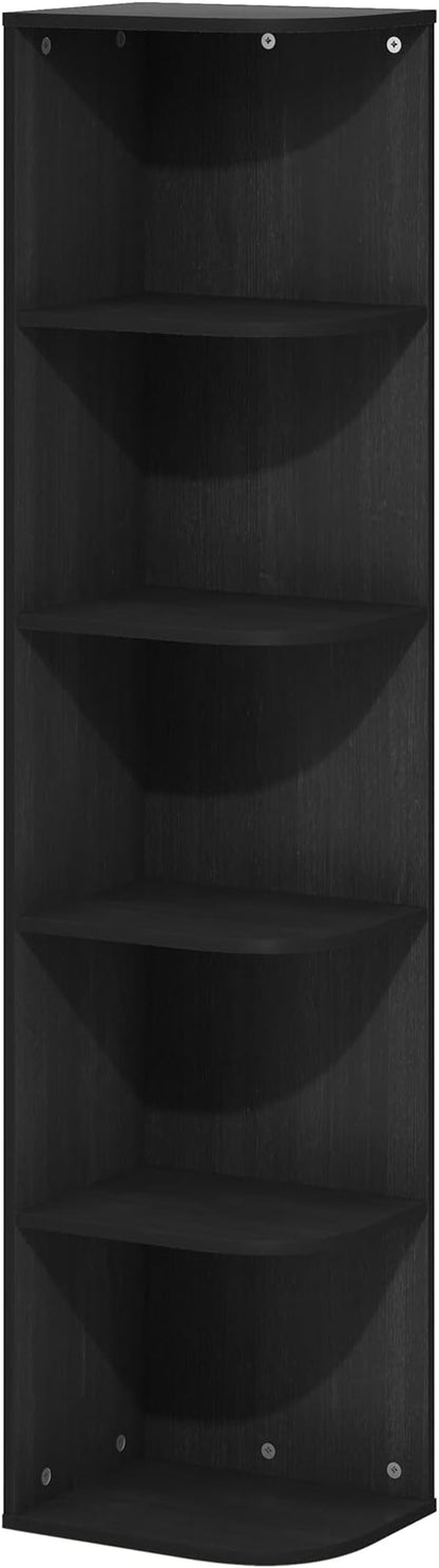 Furinno PASIR Book Shelf, 5-Tier Corner Bookshelf, Open Shelves Bookcase 9.3 x - Image 5