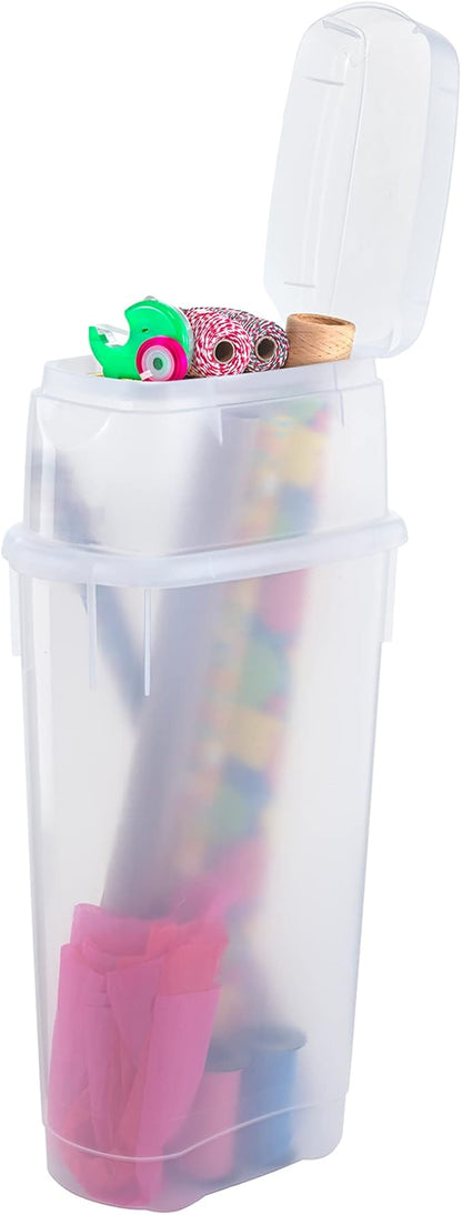 Rubbermaid Wrap N' Craft Plastic Wrapping Paper Organizer Storage Container - Image 7