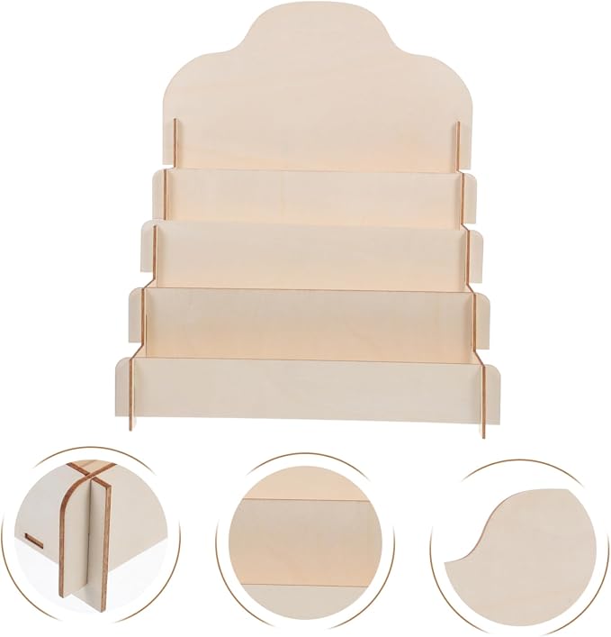 Stylish Wooden Card Display Stand Multi-Functional Tiered Holder - Image 6
