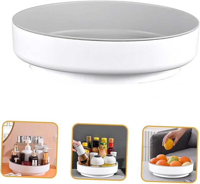 NUOBESTY Rotating Makeup Organizer Cosmetic Holder White Desktop Storage Box - Image 9