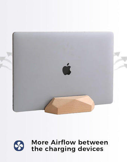 Adjustable Vertical Laptop Stand, MacBook Holder Wood Stand, Wooden Laptop Stand - Image 5