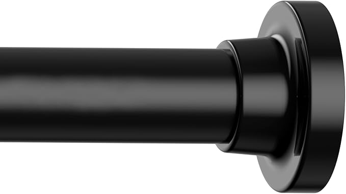 Long Tension Curtain Rod 40-148inch Black Shower Curtain Rods no Drilling by QINGYUN