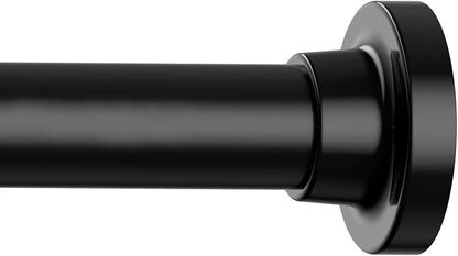 Long Tension Curtain Rod 40-148inch Black Shower Curtain Rods no Drilling by QINGYUN