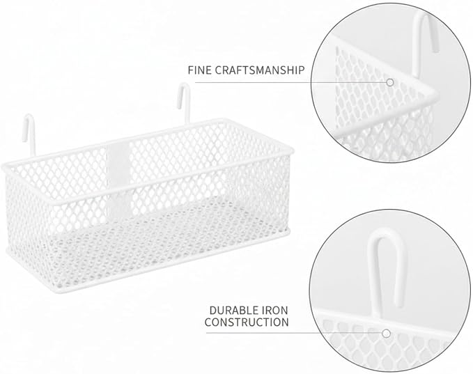 Wire Grid Hanging Basket, Iron Wall Mount Organizer - Image 6