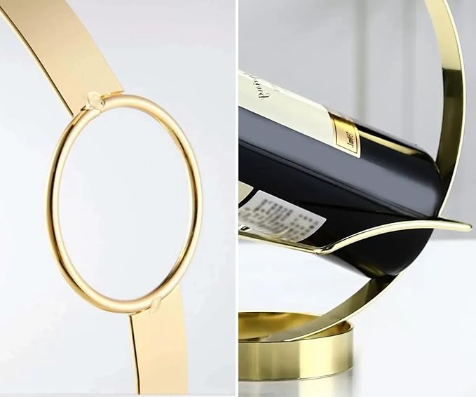GeLive Gold Wine Bottle Holder Single Bottle Display Stand Freestanding Wine - Image 6